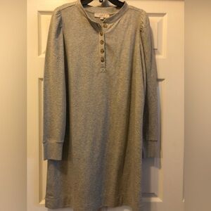 NWT! LOFT Heathered Gray Henley Dress - Size Large